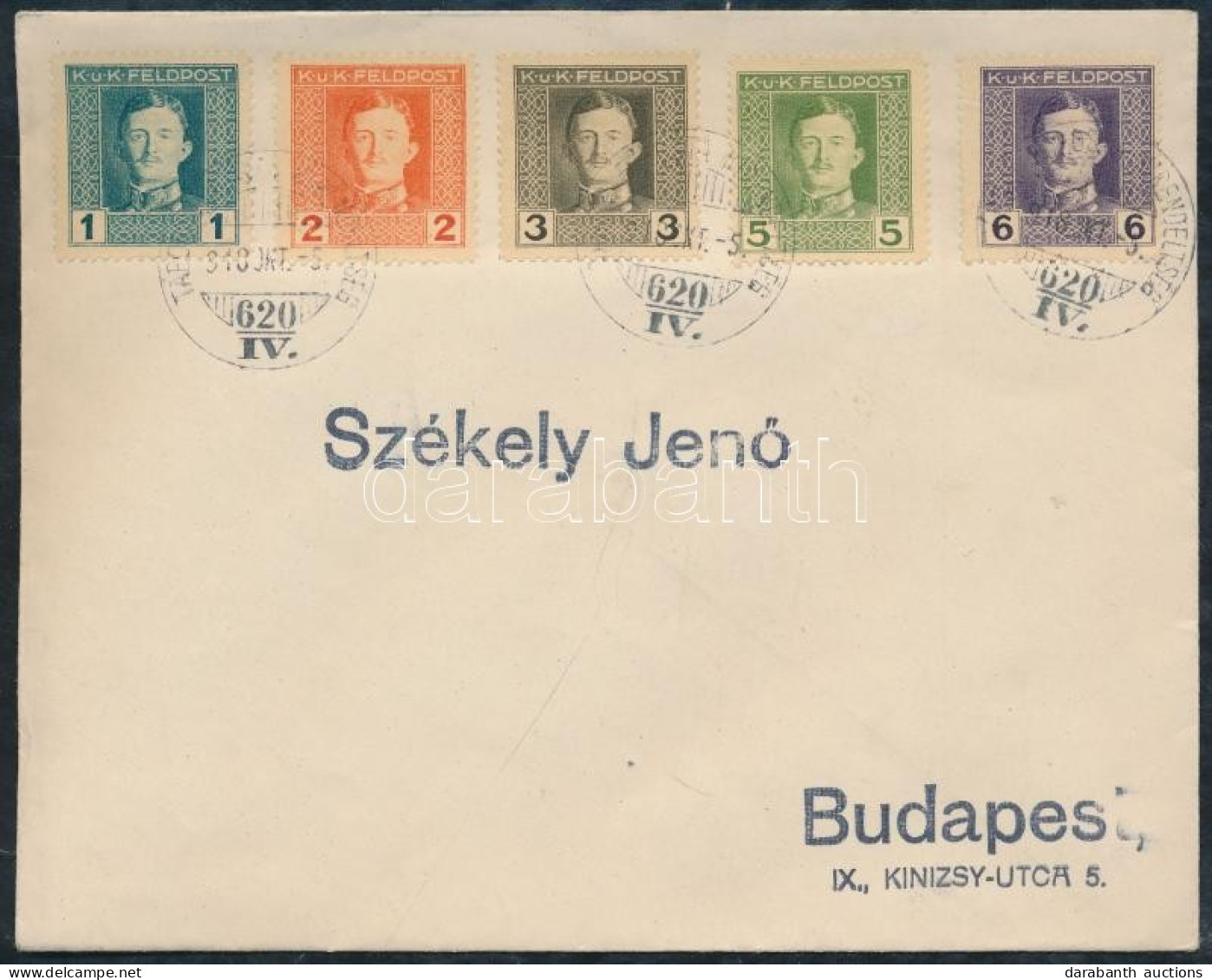 1918 Budapesti Hadi Kiállítás Bélyegzés "TÁBORI FŐPOSTA KIRENDELTSÉG 620/IV." Filatelista Levélen - Sonstige & Ohne Zuordnung