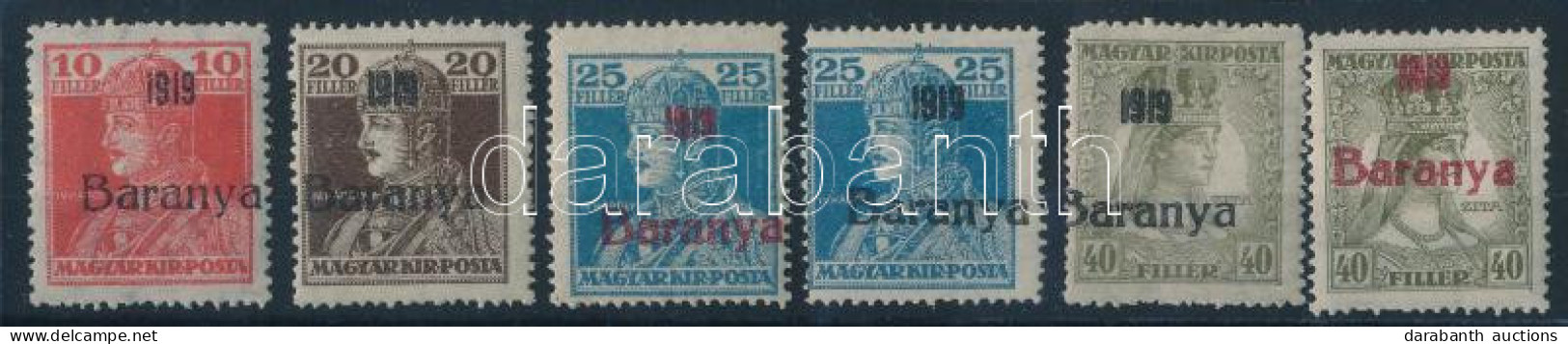 * Baranya I. 1919 6 Klf Károly/Zita Bélyeg Bodor Vizsgálójellel (foghibák / Perf. Faults) (18.400) - Other & Unclassified