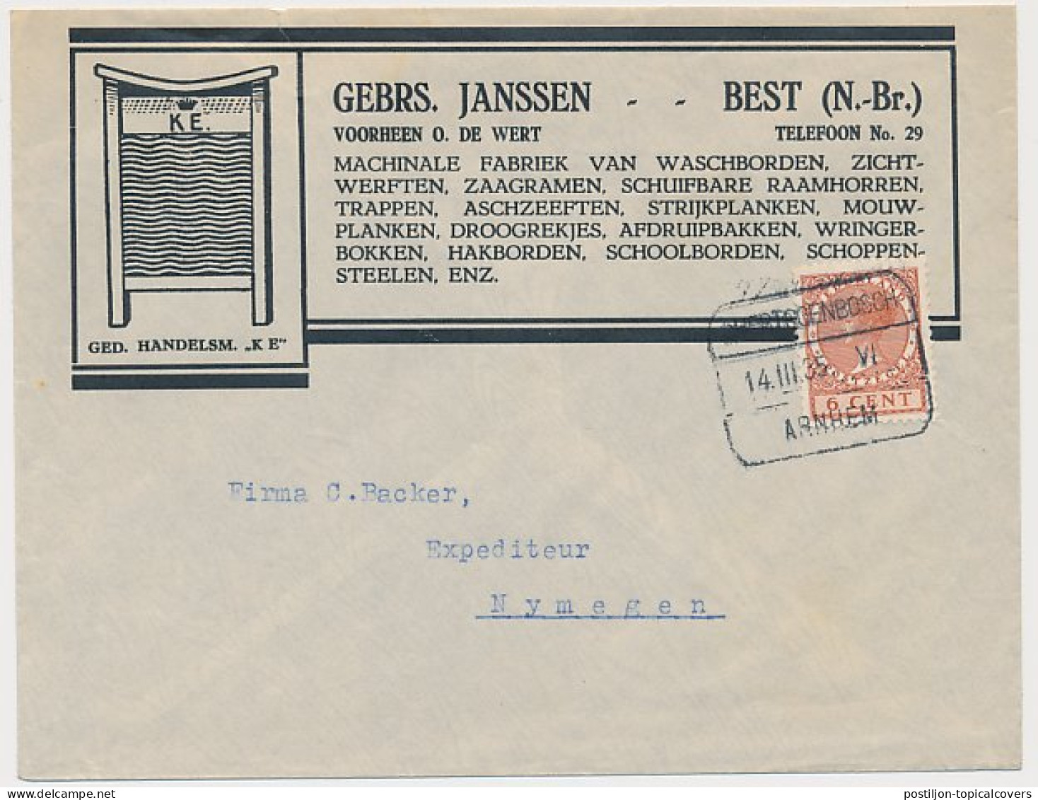 Firma Envelop Best 1935 - Wasbord - Droogrek - Schoolbord Etc. - Ohne Zuordnung
