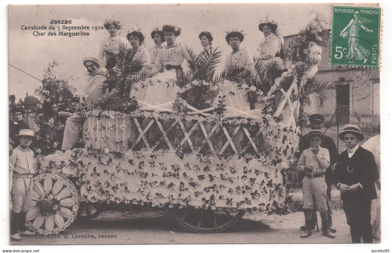 CPA De JONZAC - Cavalcade De 1910 - Char Des Marguerites. - Jonzac