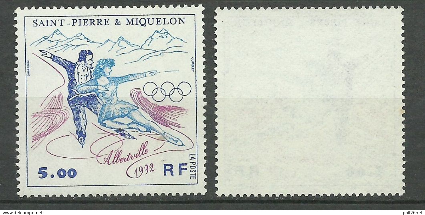 Saint Pierre Et Miquelon SPM N° 559  Patinage Jeux Olympiques Albertville Neuf * * TB = MNH VF Voir Scans  Soldé ! ! ! - Neufs