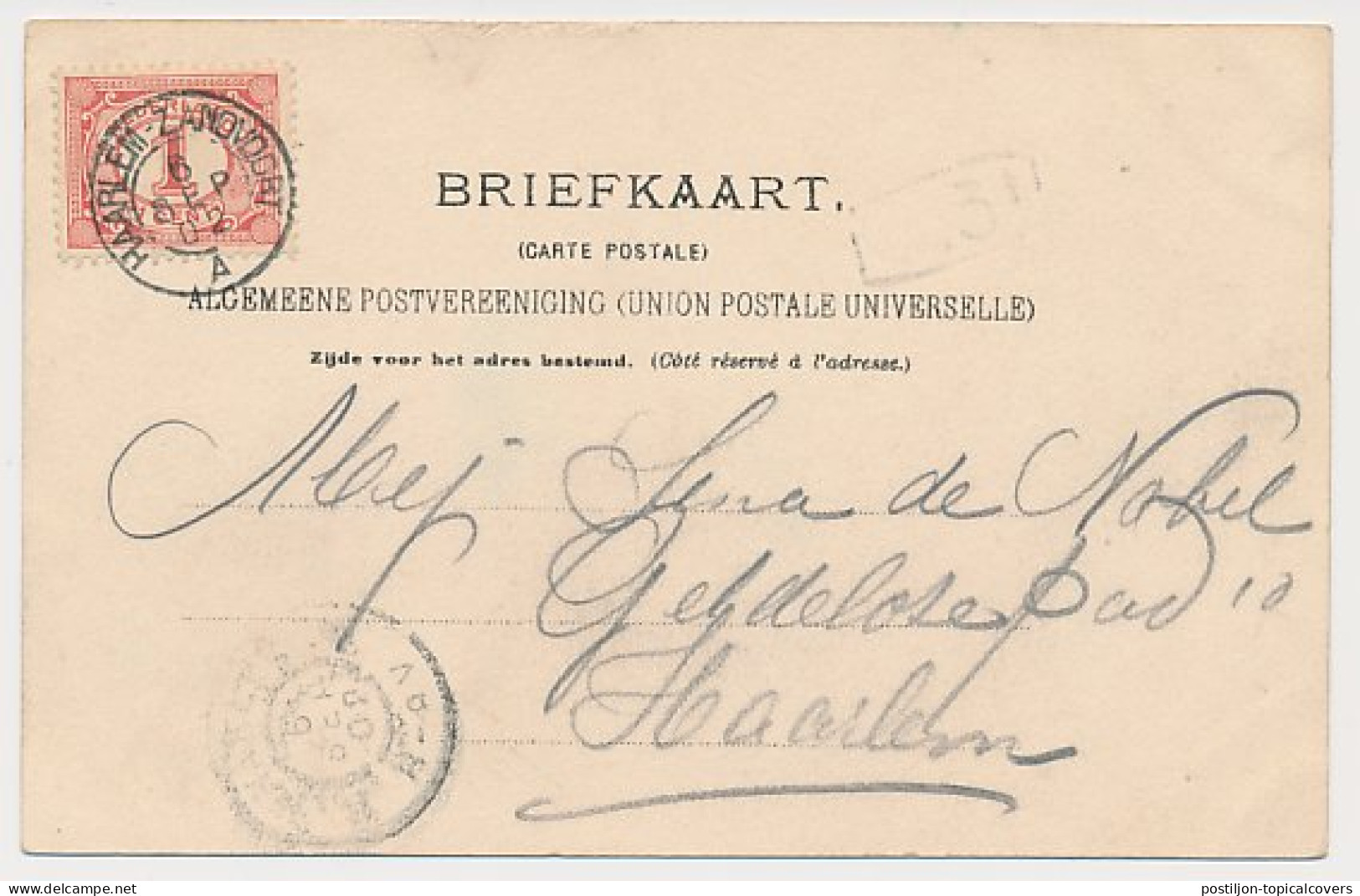 Trein Kleinrondstempel Haarlem - Zandvoort A 1902 - Covers & Documents