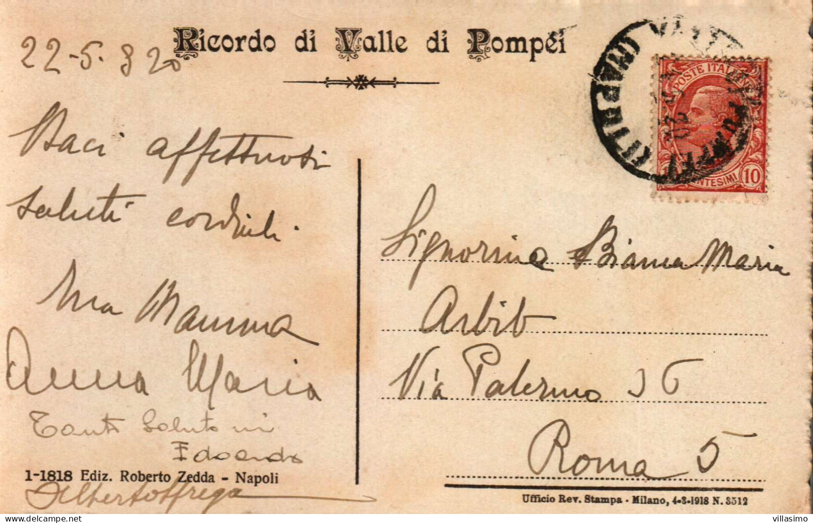 Campania - Napoli - Valle Di Pompei - Interno Della SS. Vergine Del Rosario - V. 1920 - Pompei