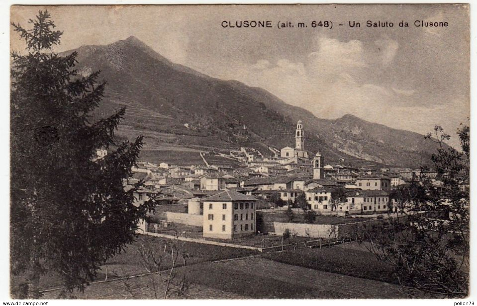 CLUSONE - UN SALUTO DA CLUSONE - BERGAMO - 1911 - Vedi Retro - Formato Piccolo - Bergamo