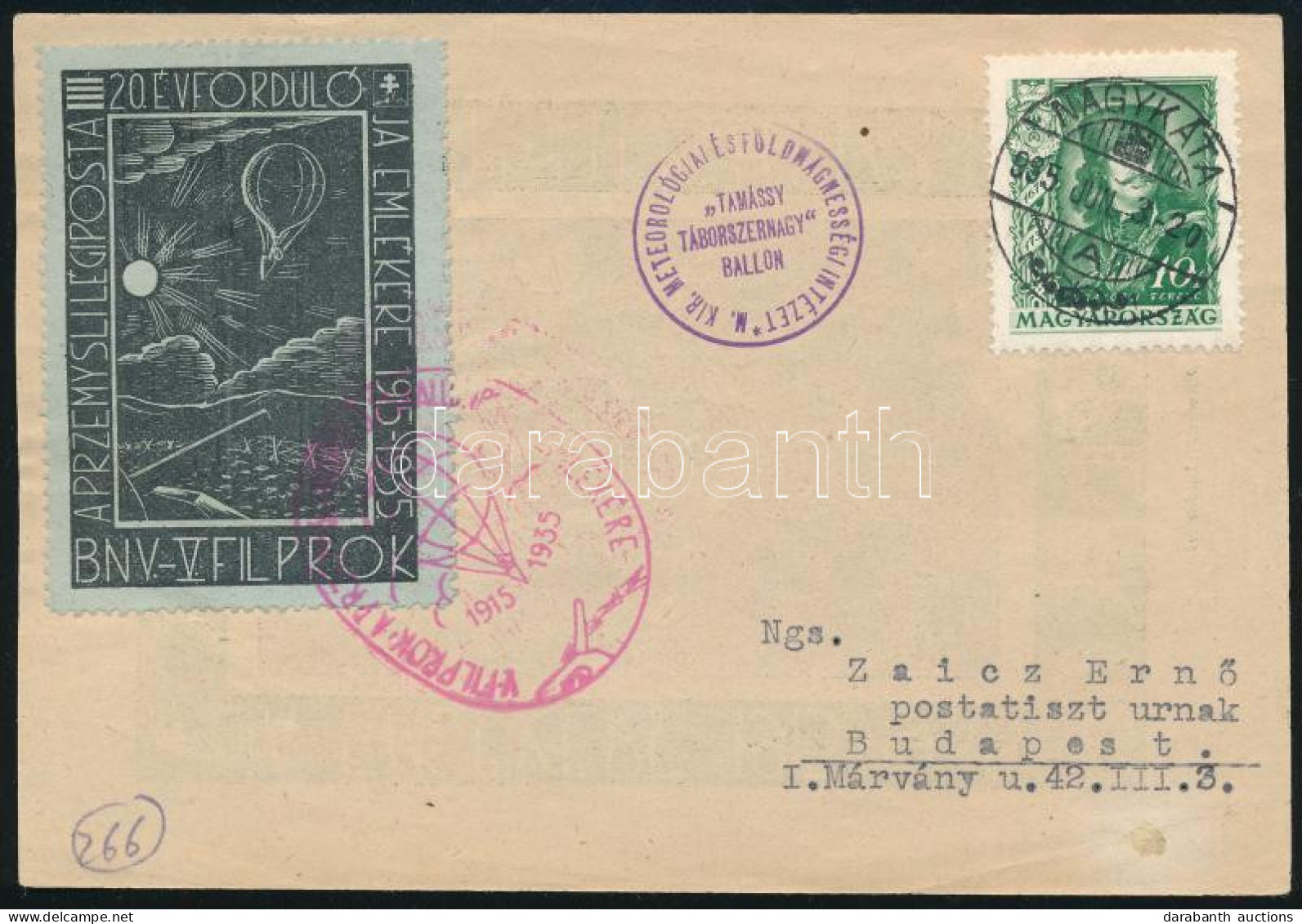 1935 FILPROK Levelezőlap Levélzáróval / Postcard With Label - Altri & Non Classificati