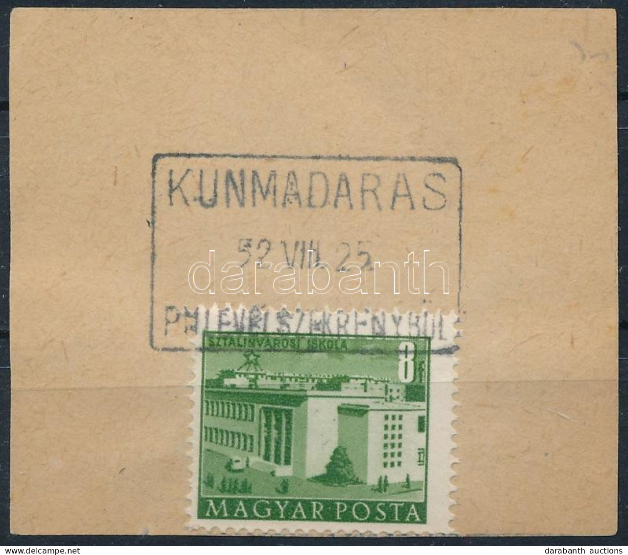 1951 Épületek 8f Kivágáson "KUNMADARAS" Pályaudvari Levélszekrényből - Other & Unclassified