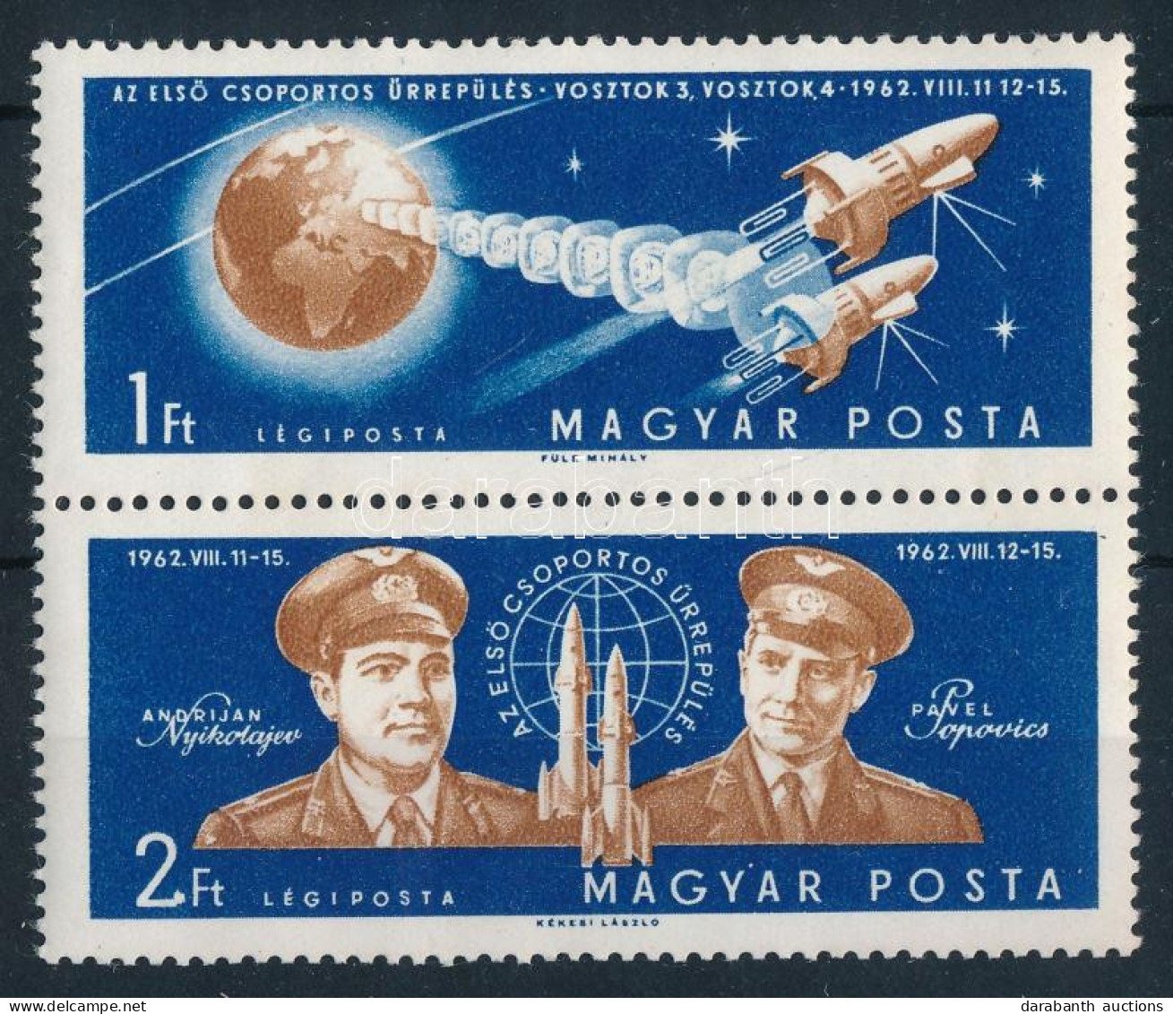 ** 1962 Az Első Csoportos űrrepülés A Számjegy Talpán Kampó Lemezhibával (3.000) - Andere & Zonder Classificatie