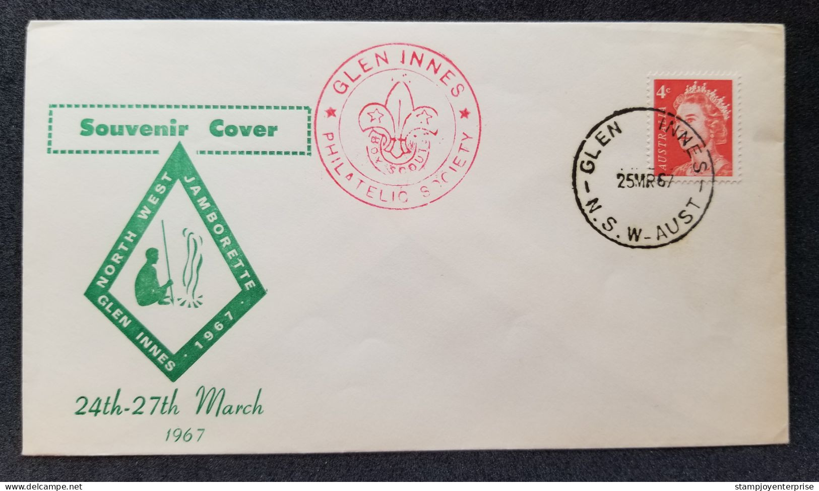 Australia GLEN INNES Boy Scout Society 1967 Scouting Jamboree Scouts (FDC) - Cartas & Documentos