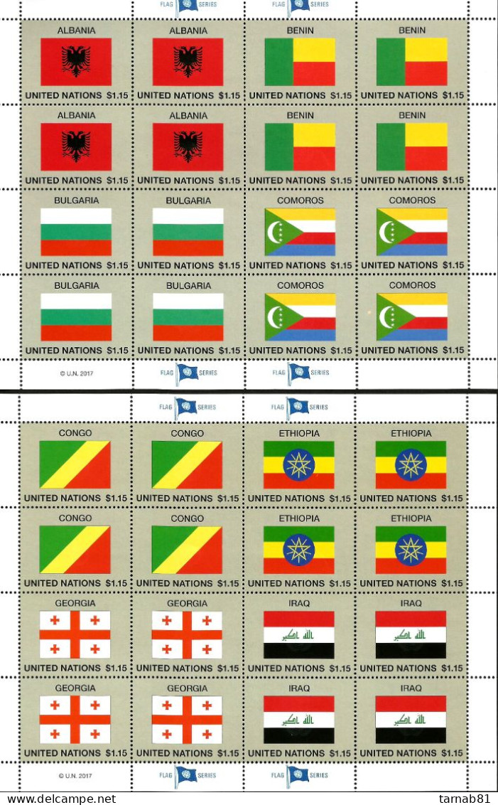 ONU  2017 Nations Unies Drapeaux Flags Flaggen  2017 ONU - Blocs-feuillets