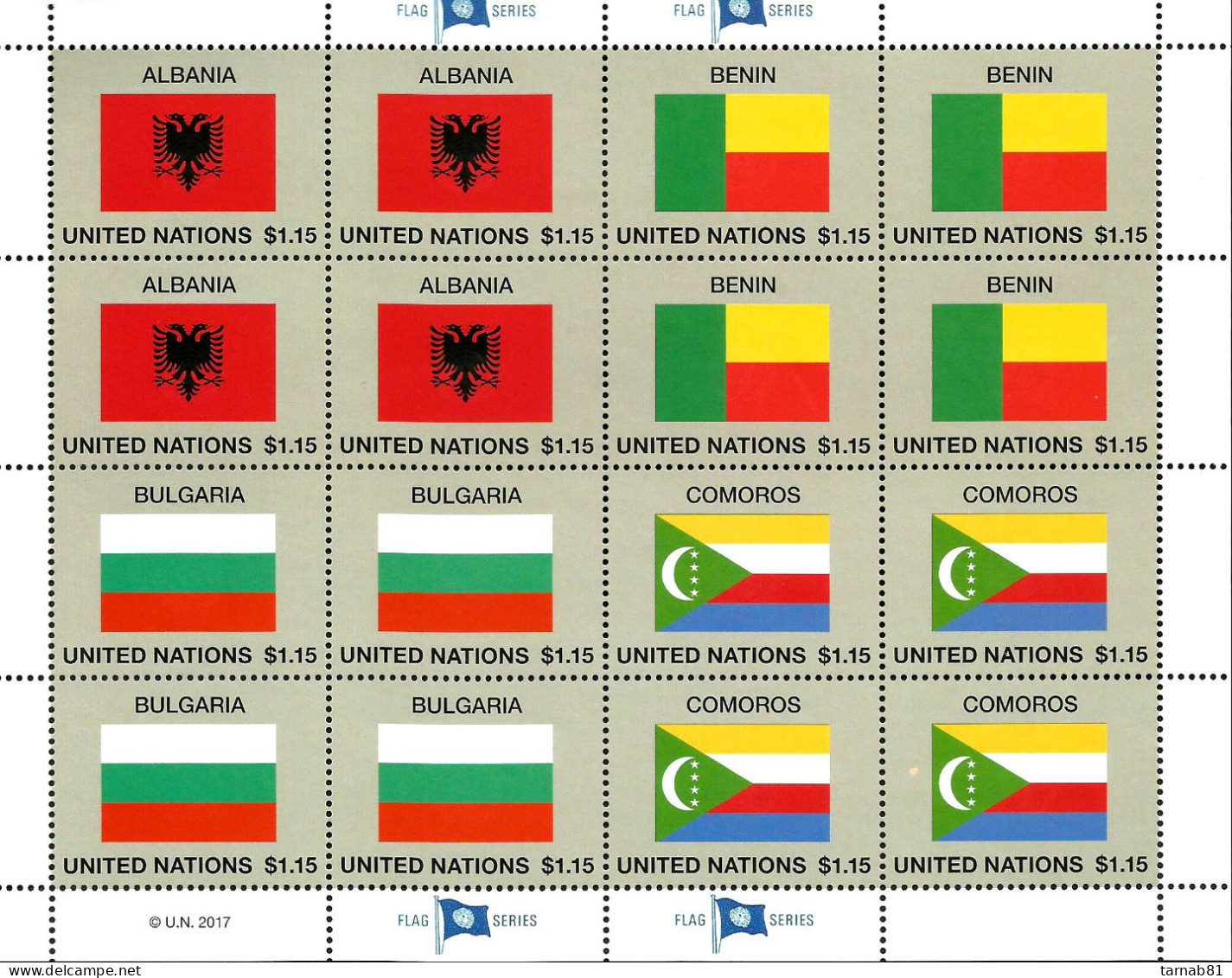 ONU  2017 Nations Unies Drapeaux Flags Flaggen  2017 ONU - Blokken & Velletjes
