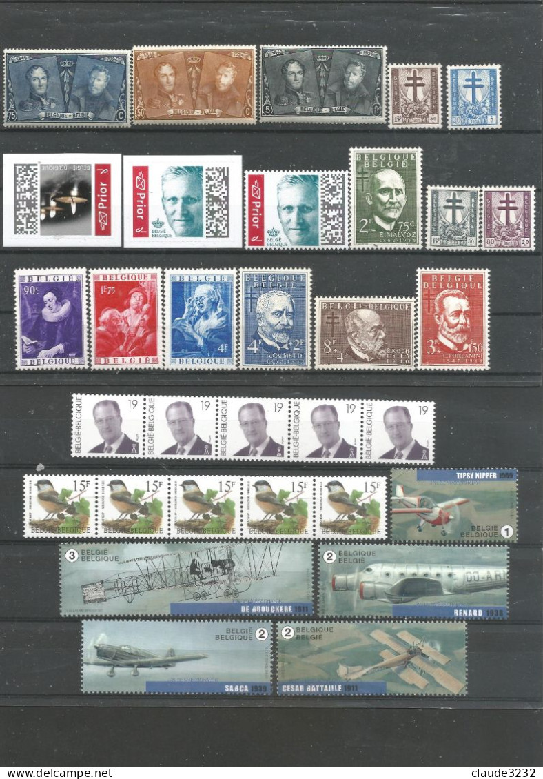 2.Belgique : Timbres  Neufs** - Collections