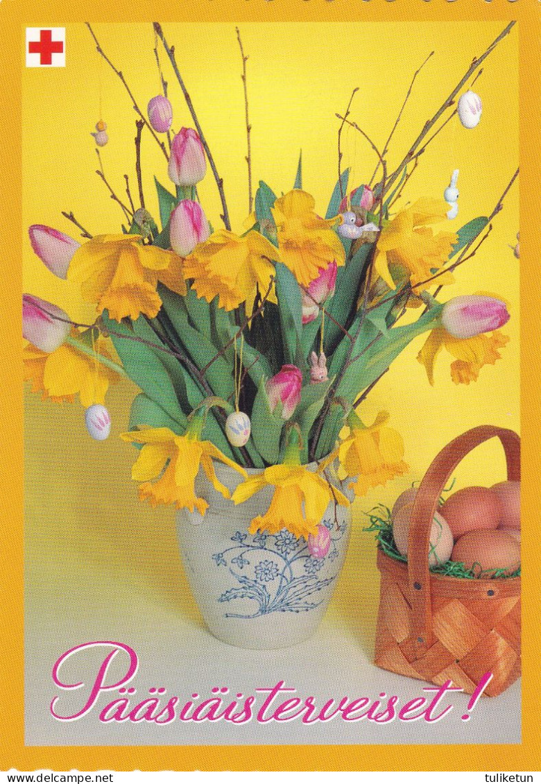 Postal Stationery - Easter Flowers - Willows - Eggs In The Basket - Red Cross 2003 - Suomi Finland - Postage Paid - Entiers Postaux