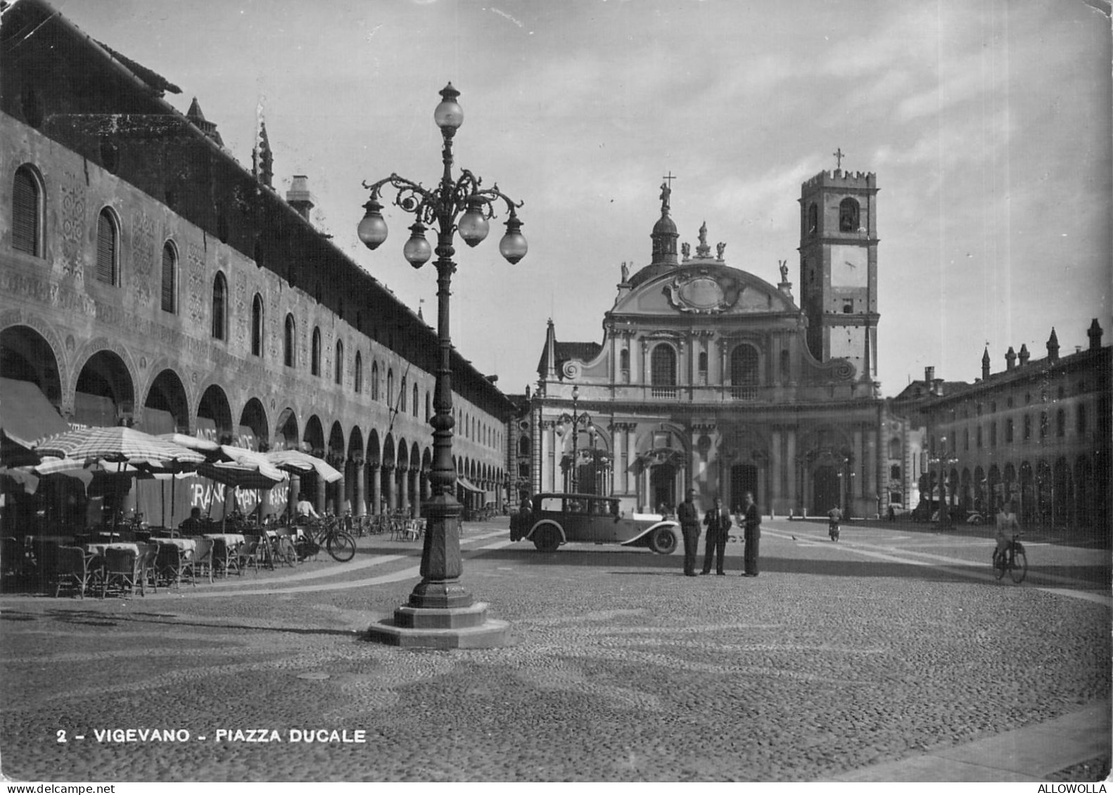 26555 " VIGEVANO-PIAZZA DUCALE "  ANIMATA-VERA FOTO-CART.POST. SPED.1941 - Vigevano