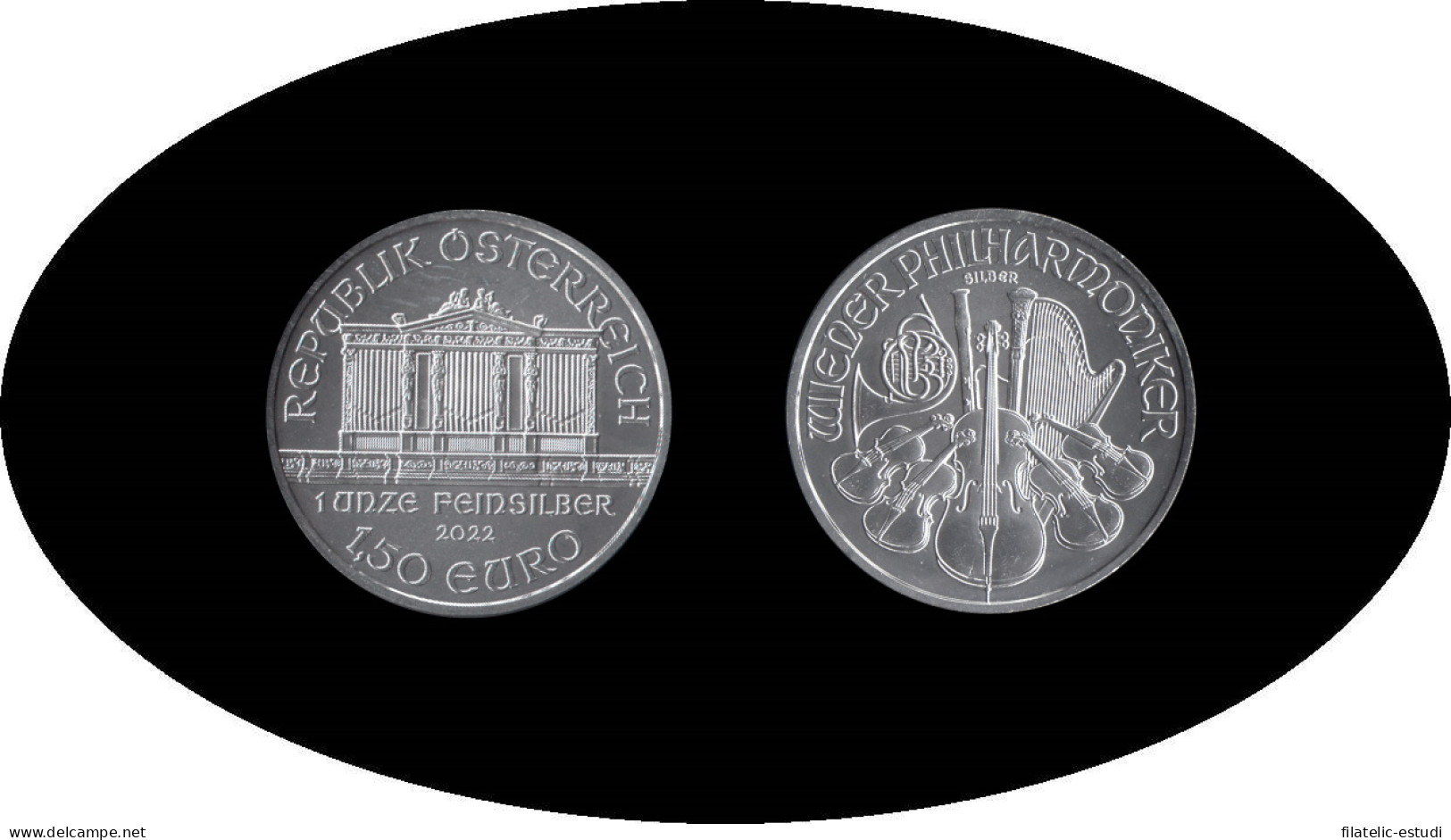 Austria 2022 1 Onza 1,50 Euros Plata Silver Filarmónica Philharmonic - Otros & Sin Clasificación