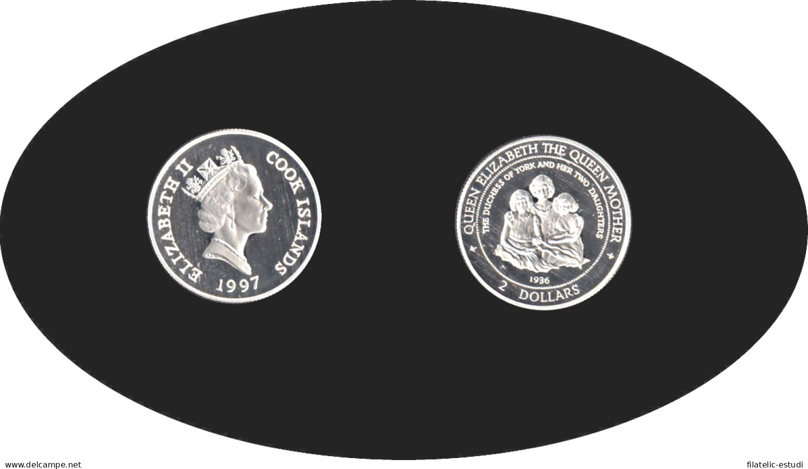 Cook Islands 1997 2 Dólares 19,98 G Reina Elizabeth Plata - Andere & Zonder Classificatie