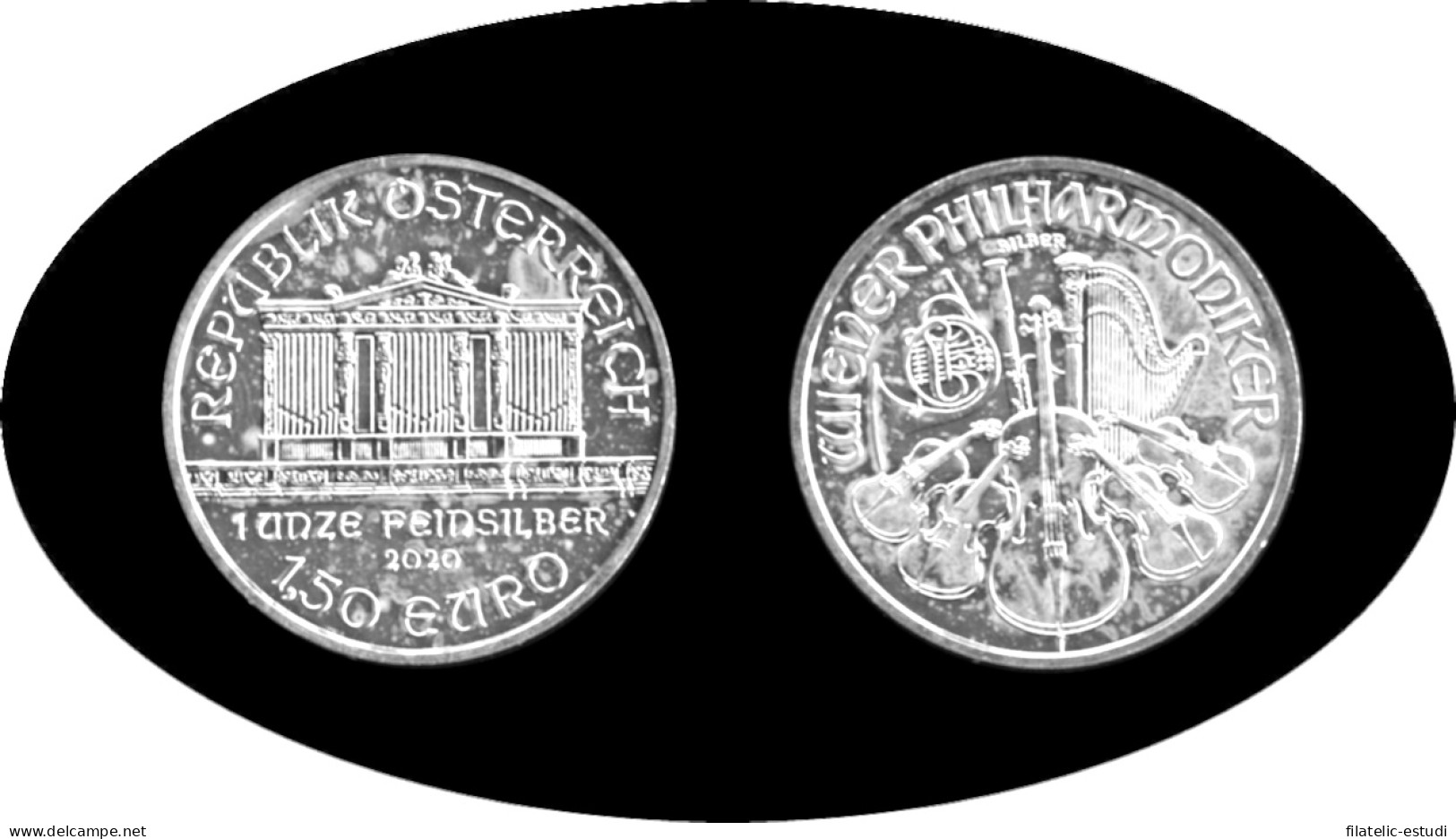Austria 2020 1 Onza 1,50 Euros Plata Silver Filarmónica Philharmonic - Other & Unclassified
