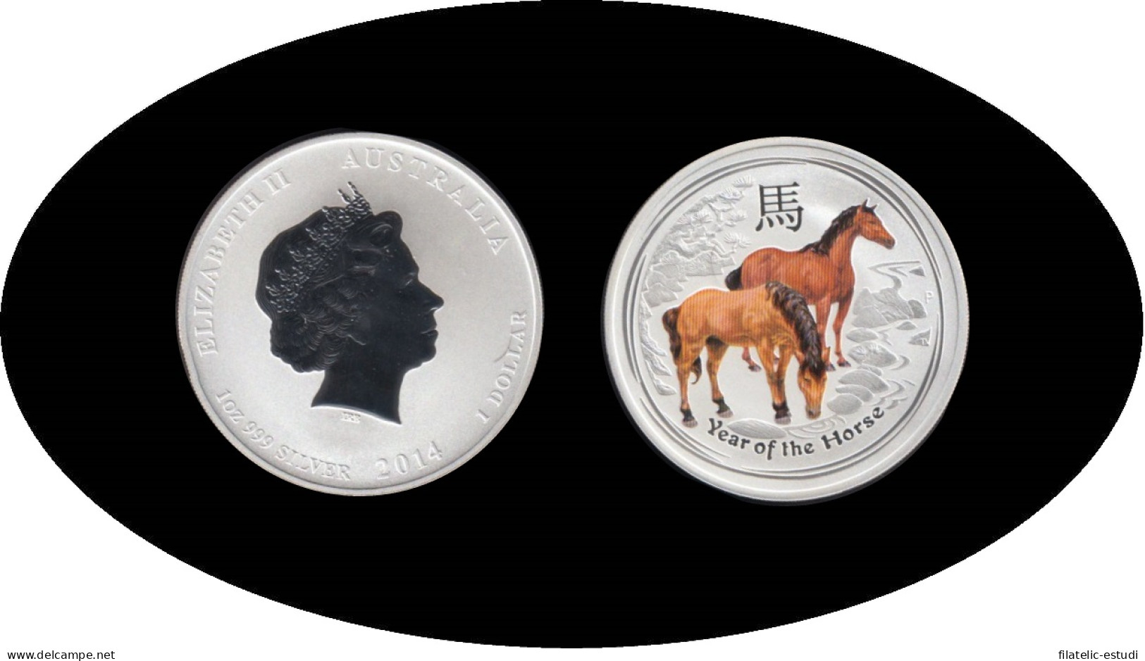 Australia  Caballo Horse 1 Onza 2014 Color Plata - Andere & Zonder Classificatie