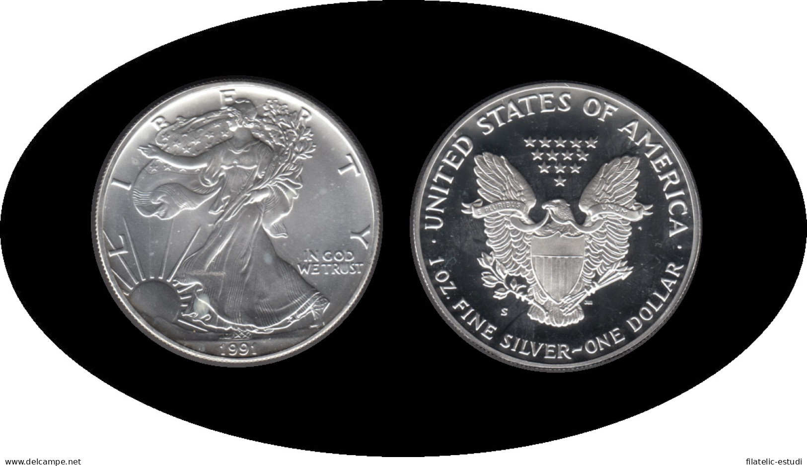 Estados Unidos United States Onza De Plata 1 $ 1991 Liberty - Andere & Zonder Classificatie