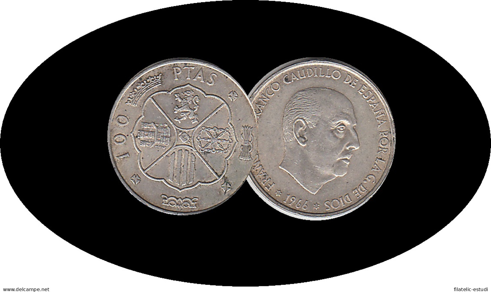 España Spain 1966 Moneda Plata 100 Ptas Franco - Sonstige & Ohne Zuordnung