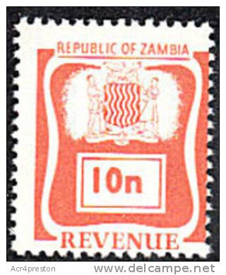 Zm9963 Zambia 1968, 10n Revenue Stamp  MNH - Zambia (1965-...)