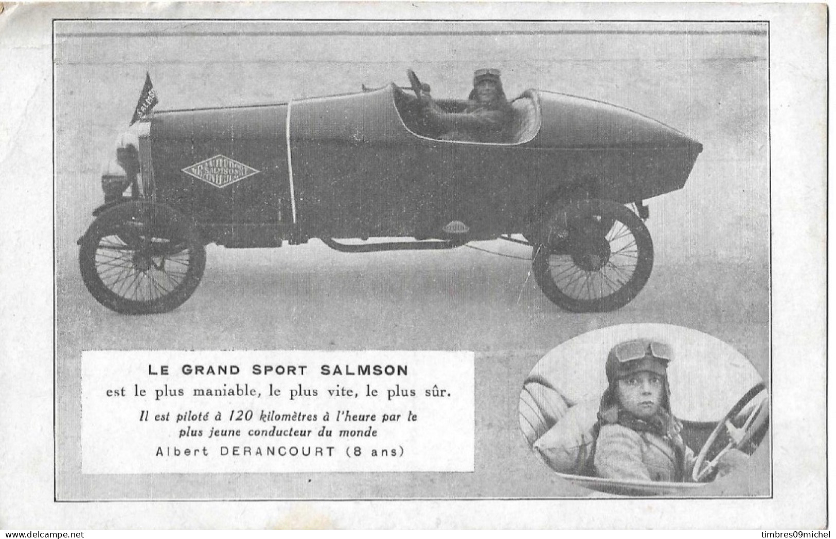 CPA Le Grand Sport Salmson Le Plus Jeune Conducteur Albert Derancourt (8ans) - Rally's