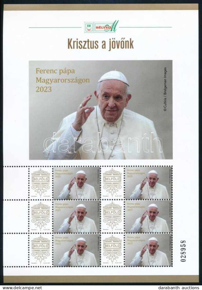 ** 2023 Ferenc Pápa Magyarországon Személyes Bélyeg Kisív - Autres & Non Classés
