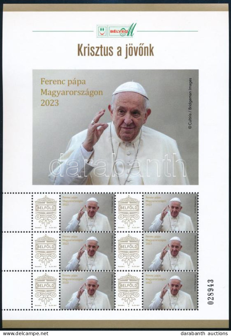 ** 2023 Ferenc Pápa Magyarországon Személyes Bélyeg Kisív - Autres & Non Classés