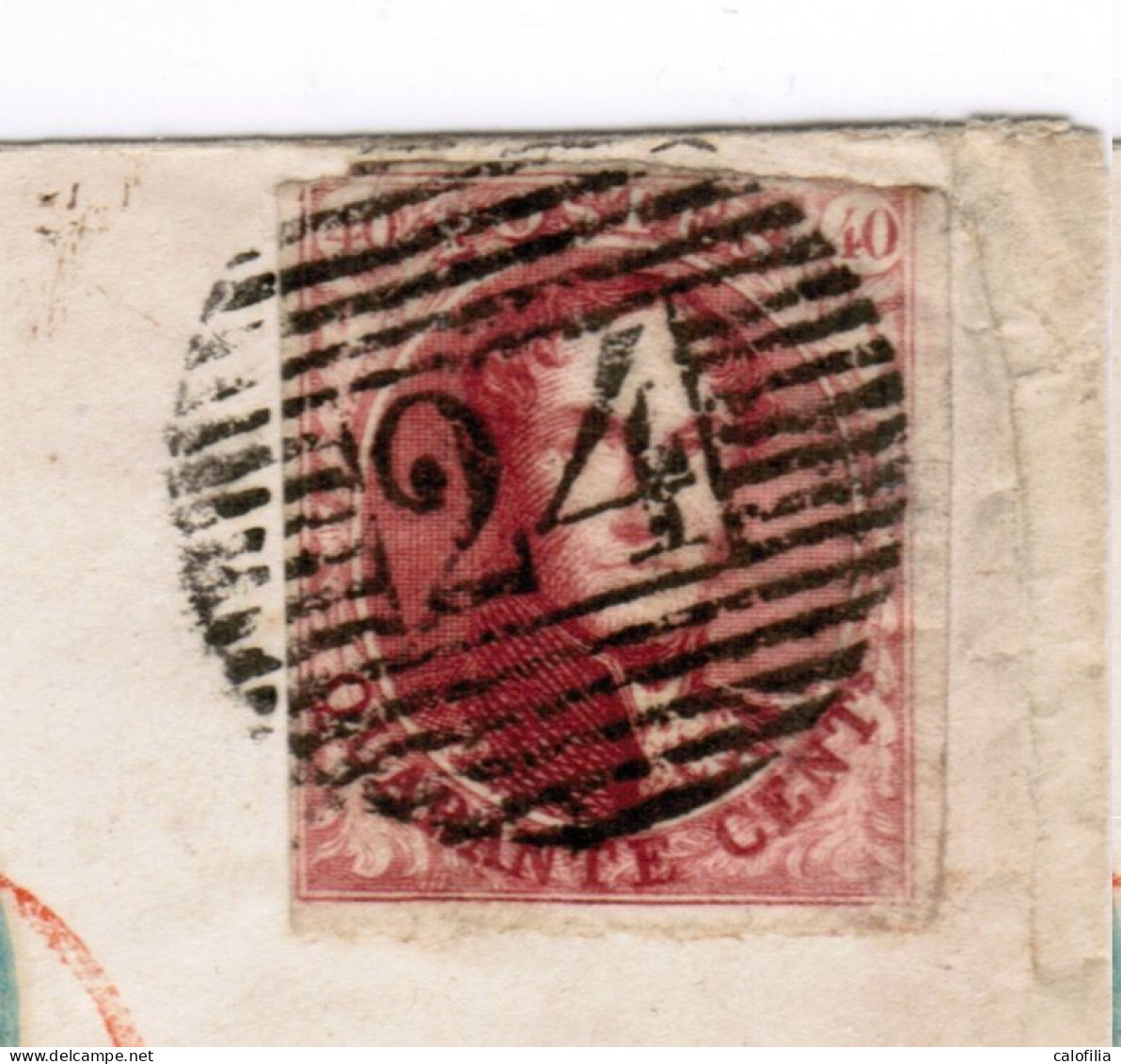 COB 5 Carmin Sur Lettre De BXL A PARIS Envoyee Deux Jours Avant Les Timbres Filigrane Sans Cadre, VAL COB 1100 EUR - 1849-1850 Medaglioni (3/5)