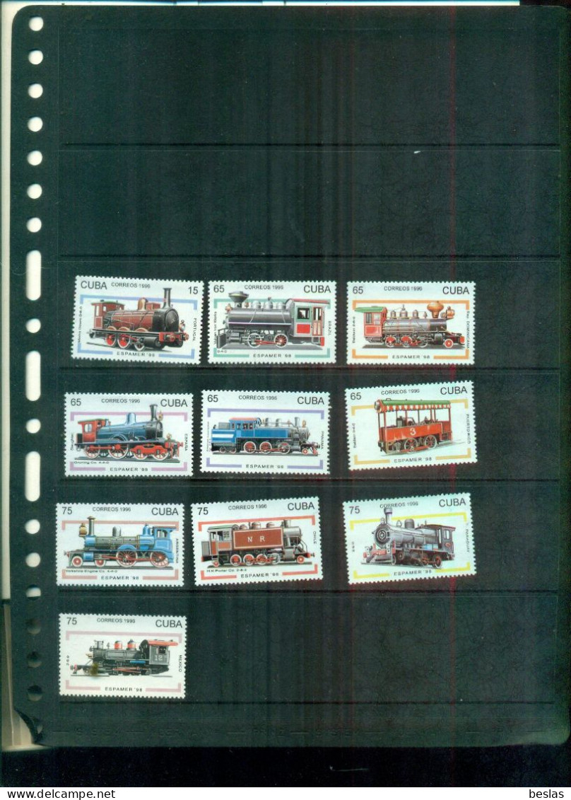 CUBA  ESPAMER 98 LOCOMOTIVES 10 VAL NEUFS A PARTIR DE 3 EUROS - Unused Stamps