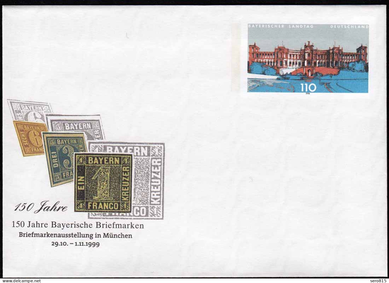 Ganzsache 1999 UMSCHLAG 150 Jahre Bayern Briefmarken Bundesrepublik USo 11(14468 - Other & Unclassified