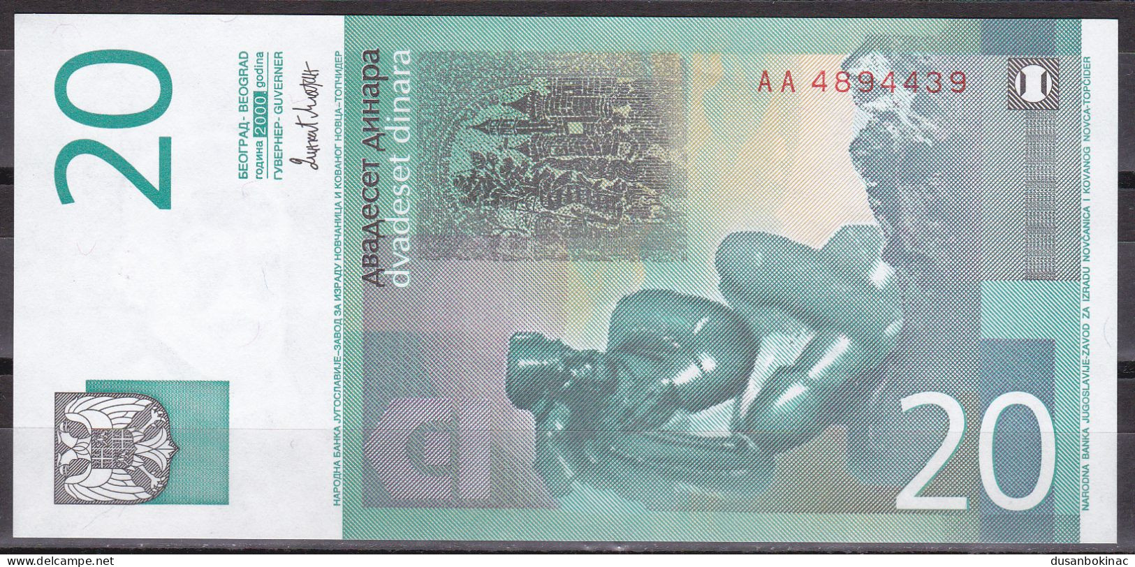 Yugoslavia-20 Dinara 2000 UNC - Yugoslavia