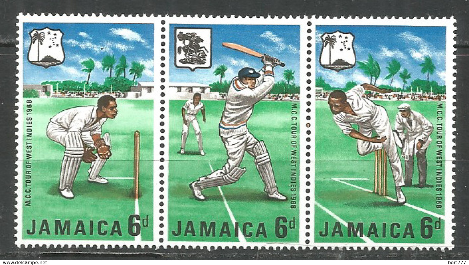 Jamaica 1968 Mint Stamps Set MNH (**) Baseball - Béisbol