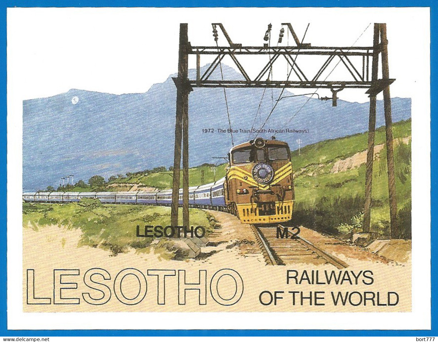 Lesotho 1984 Year , Mint Block (MNH**) Train Imperf. - Treinen