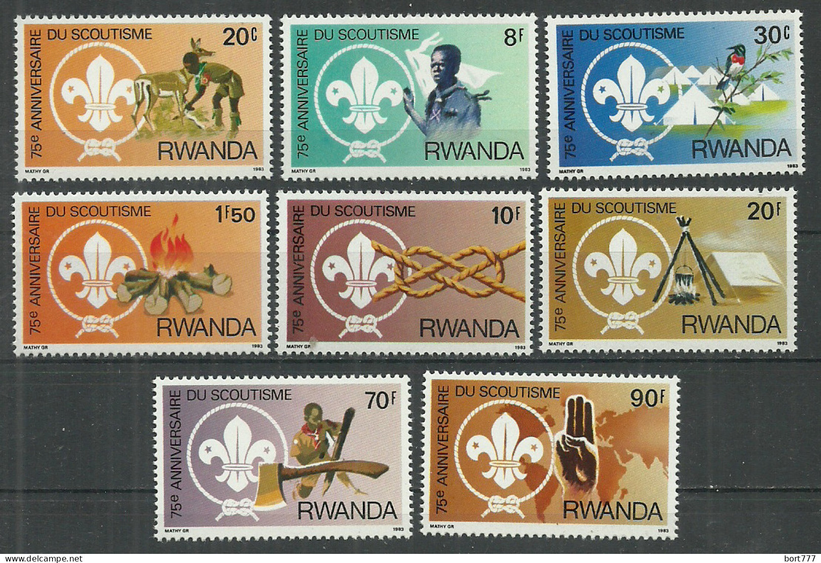 Rwanda 1983 Year ,mint Stamps MNH(**) Boy Scouts - Ongebruikt