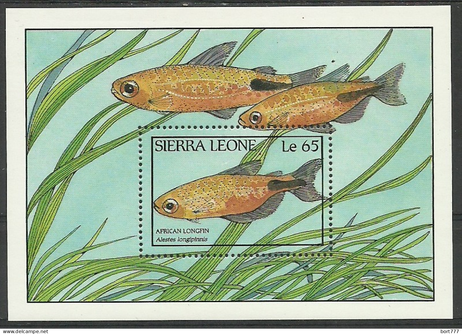 Sierra Leone 1988 Block Mint MNH (**) Fish  - Sierra Leone (1961-...)