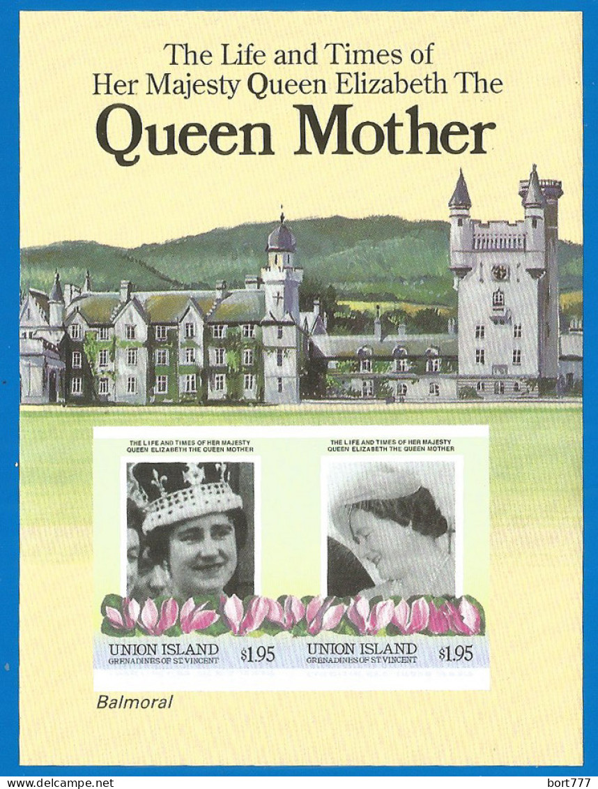 Union Island , Queen Elizabeth, Mint Block MNH (**) Imperf. - Familles Royales