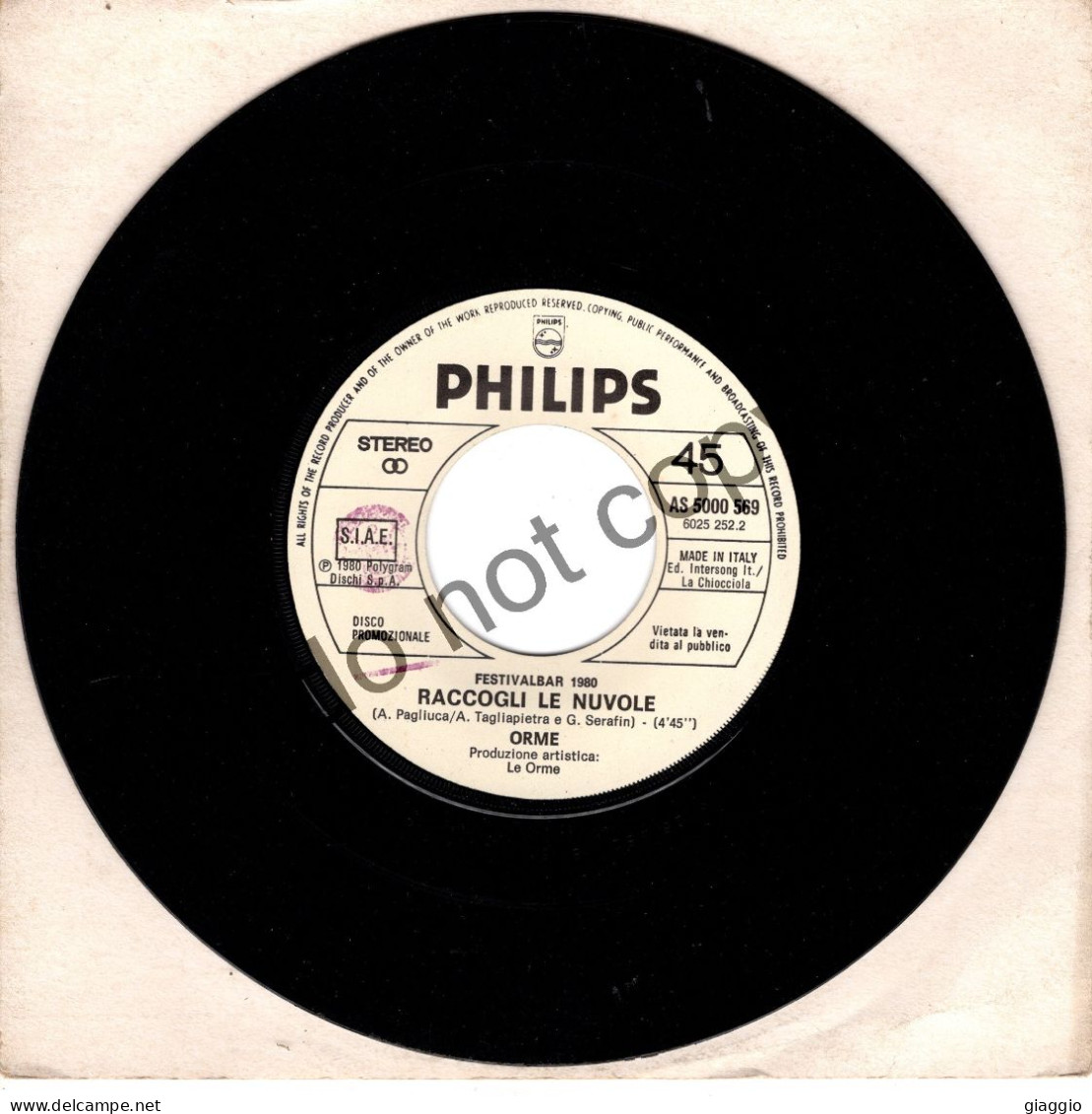 °°° 703) 45 GIRI - ED. JUKE BOX - ORME / BLONDIE - RACCOGLI LE NUVOLE / CALL ME °°° - Sonstige - Italienische Musik