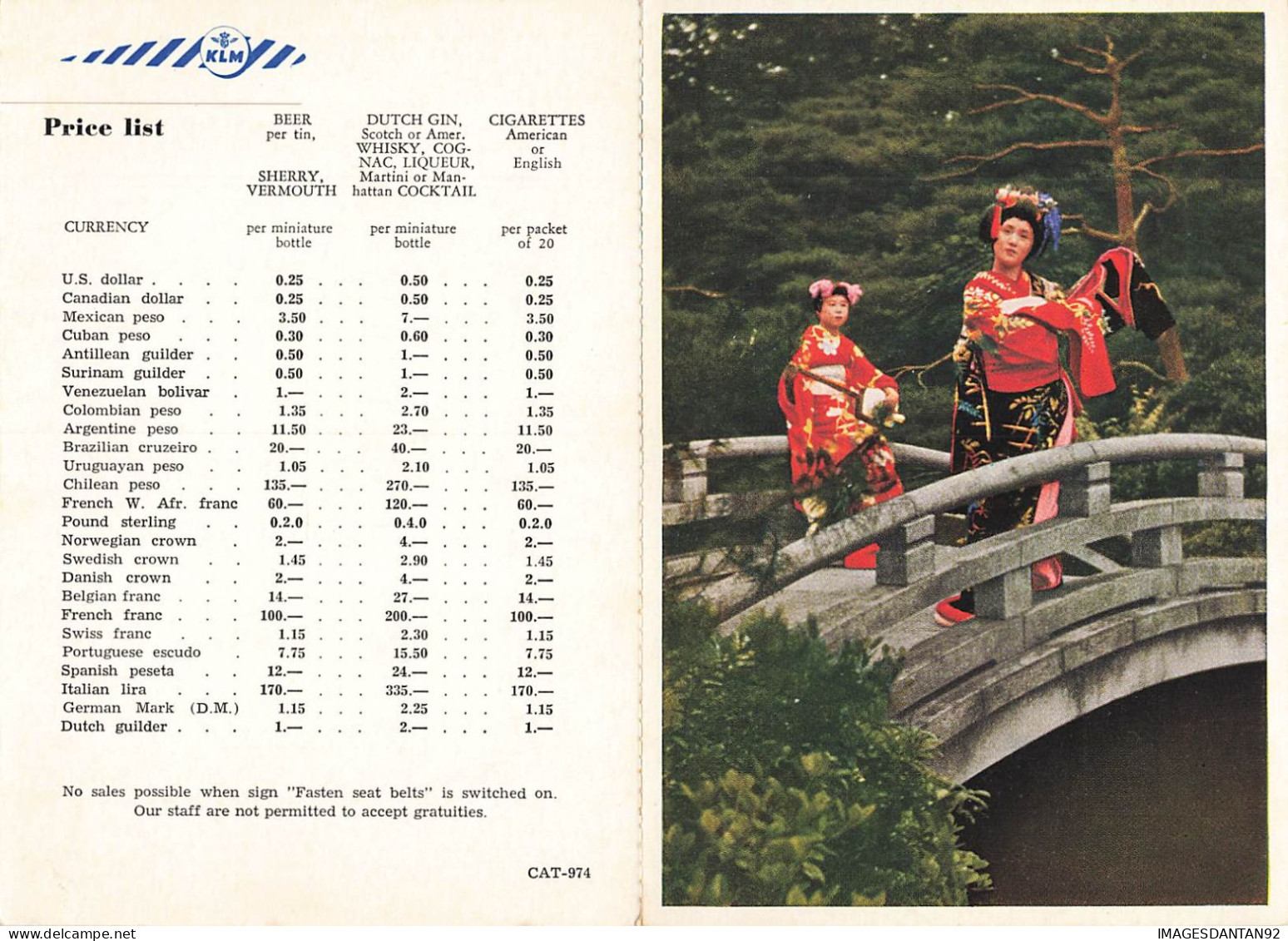 AVIATION #FG56910 CIE KLM PUBLICITE GEISHAS ON A PICTURESQUE JAPANESE BRIDGE JAPON - 1946-....: Era Moderna