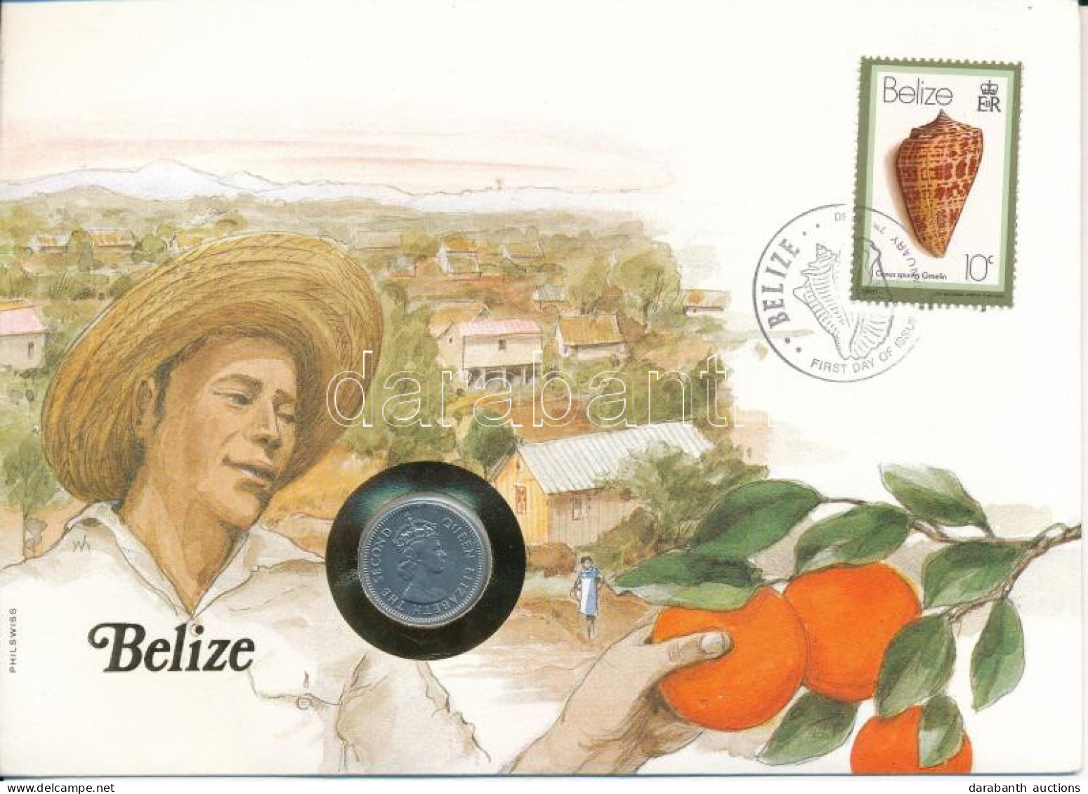 Belize 1980. 5c Al Felbélyegzett Borítékban, Bélyegzéssel T:UNC Belize 1980. 5 Cents Al In Envelope With Stamp, And Canc - Sin Clasificación