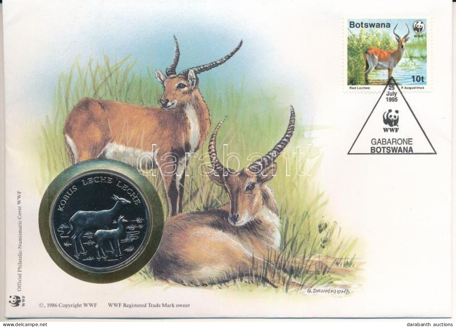Botswana DN (1991) "A Világ Vadvédelmi Alap (WWF) 30. évfordulója - Kobus Leche Leche (Zambézi Mocsáriantilop)" Kétoldal - Ohne Zuordnung