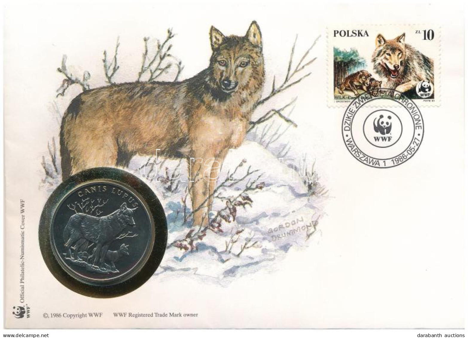 Lengyelország DN (1991) "A Világ Vadvédelmi Alap (WWF) 30. évfordulója - Canis Lupus (Szürke Farkas)" Kétoldalas Fém Eml - Non Classés