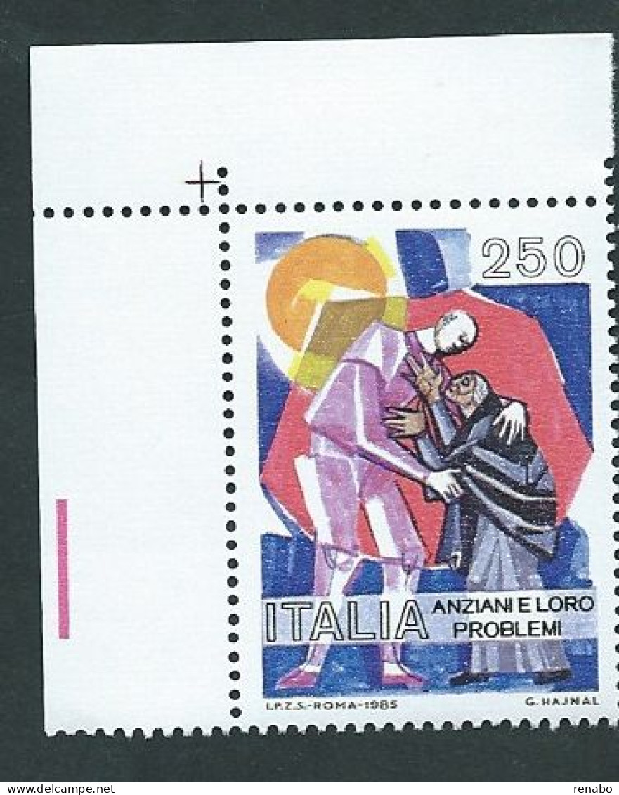 Italia 1985; Anziani E Loro Problemi. Angolo Superiore Sinistro. - 1981-90: Mint/hinged