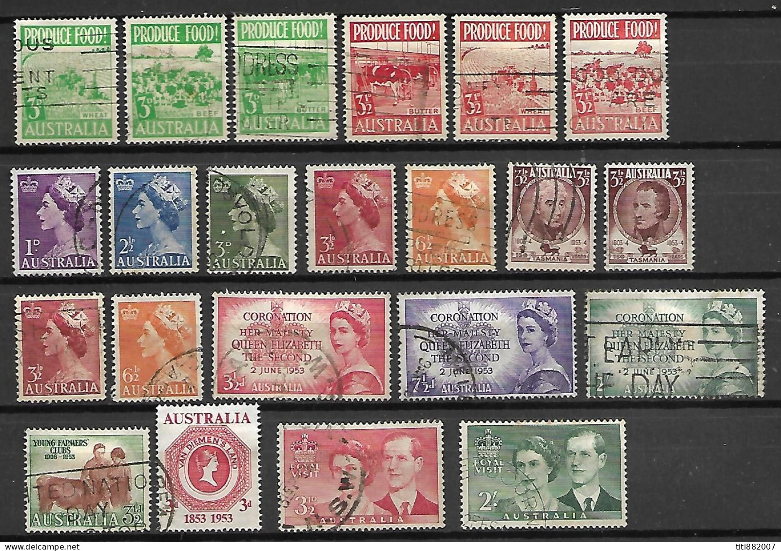 AUSTRALIE   -  1952 / 54 .  L O T  -  22  Val. Oblitérés . - Gebraucht