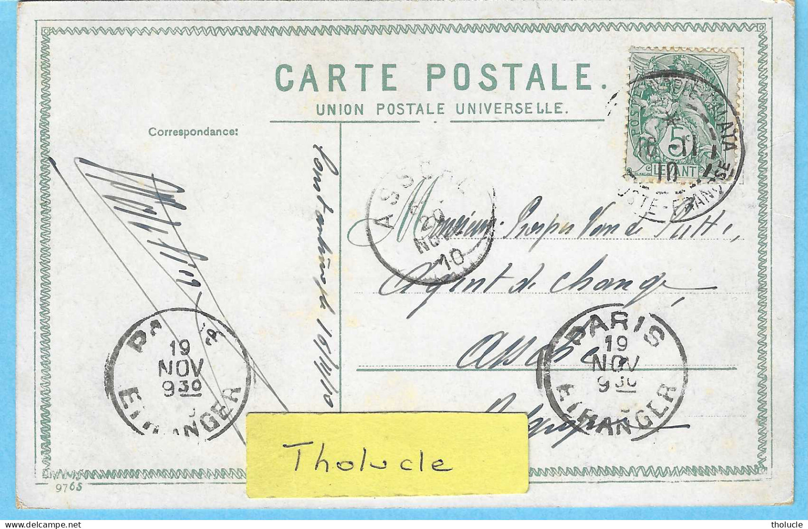 CPA -Turquie Constantinople-Mosquée-1910-Timbre De Levant-cachet"Constantinople Galata-Poste Française"+"Paris Etranger" - Lettres & Documents