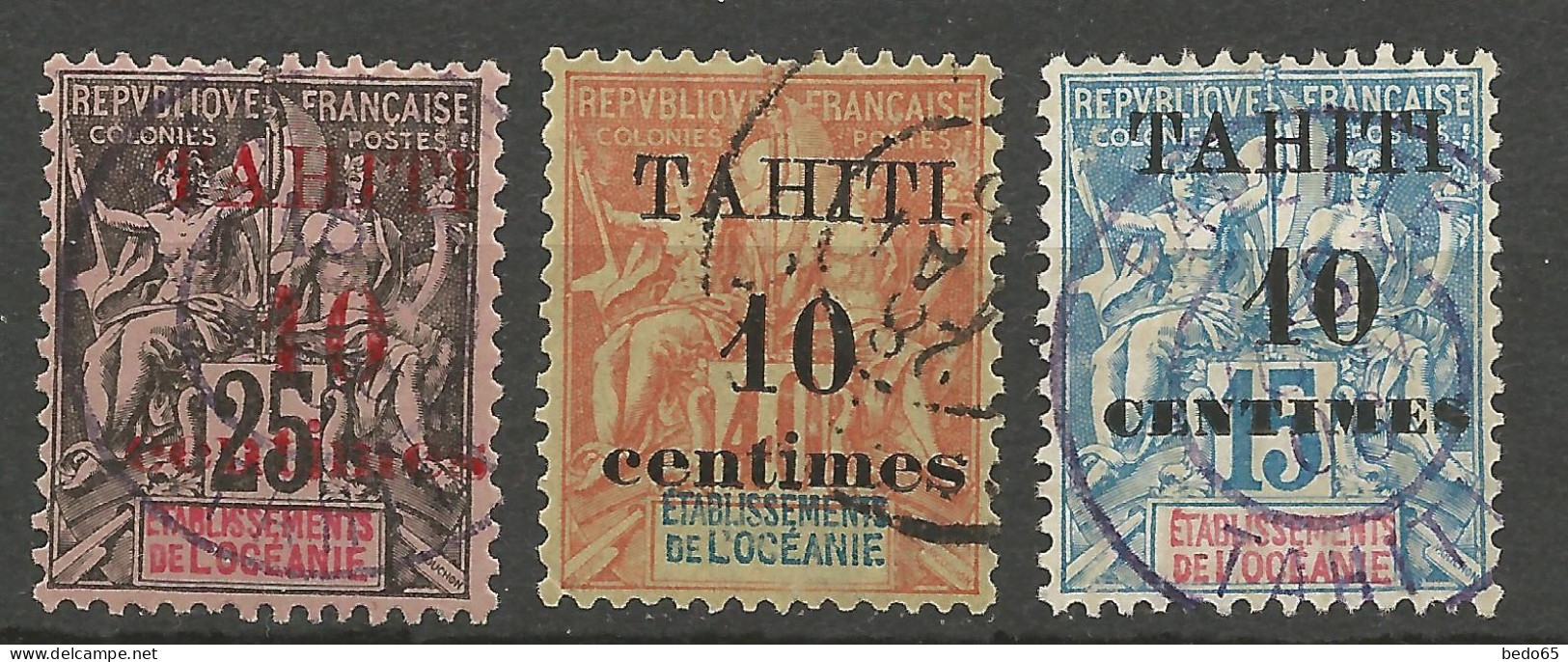 TAHITI N° 31 à 33 Série Complète OBL / Used - Used Stamps