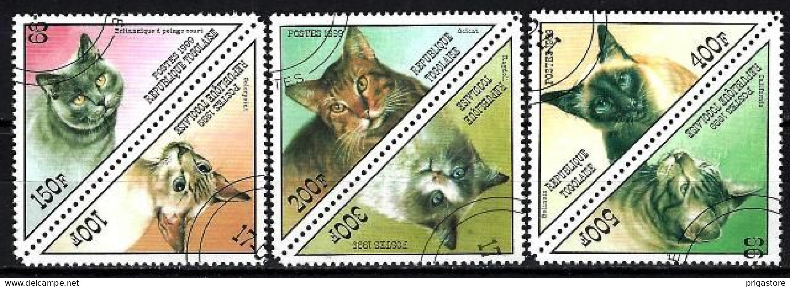 Chats Afghanistan 1999 (2) Yvert N° Non Répertorié Oblitérés Used - Katten