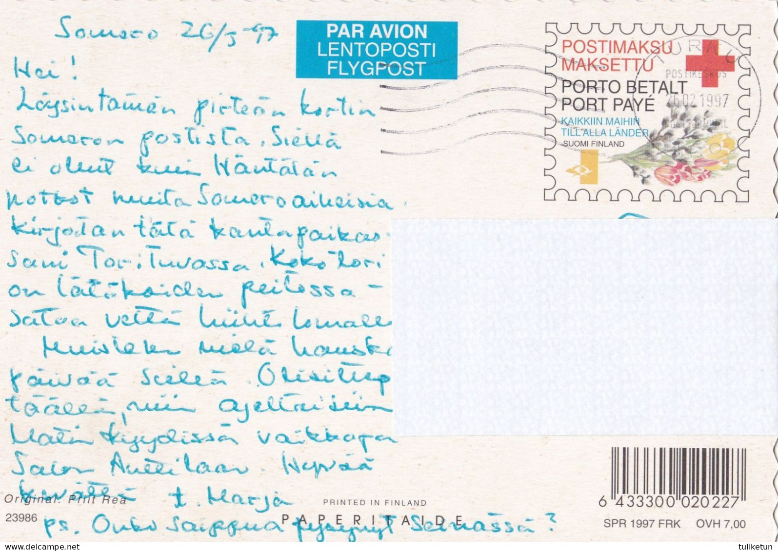 Postal Stationery - Cock With Chicks - Eggs - Happy Easter - Red Cross 1997 - Suomi Finland - Postage Paid - Interi Postali