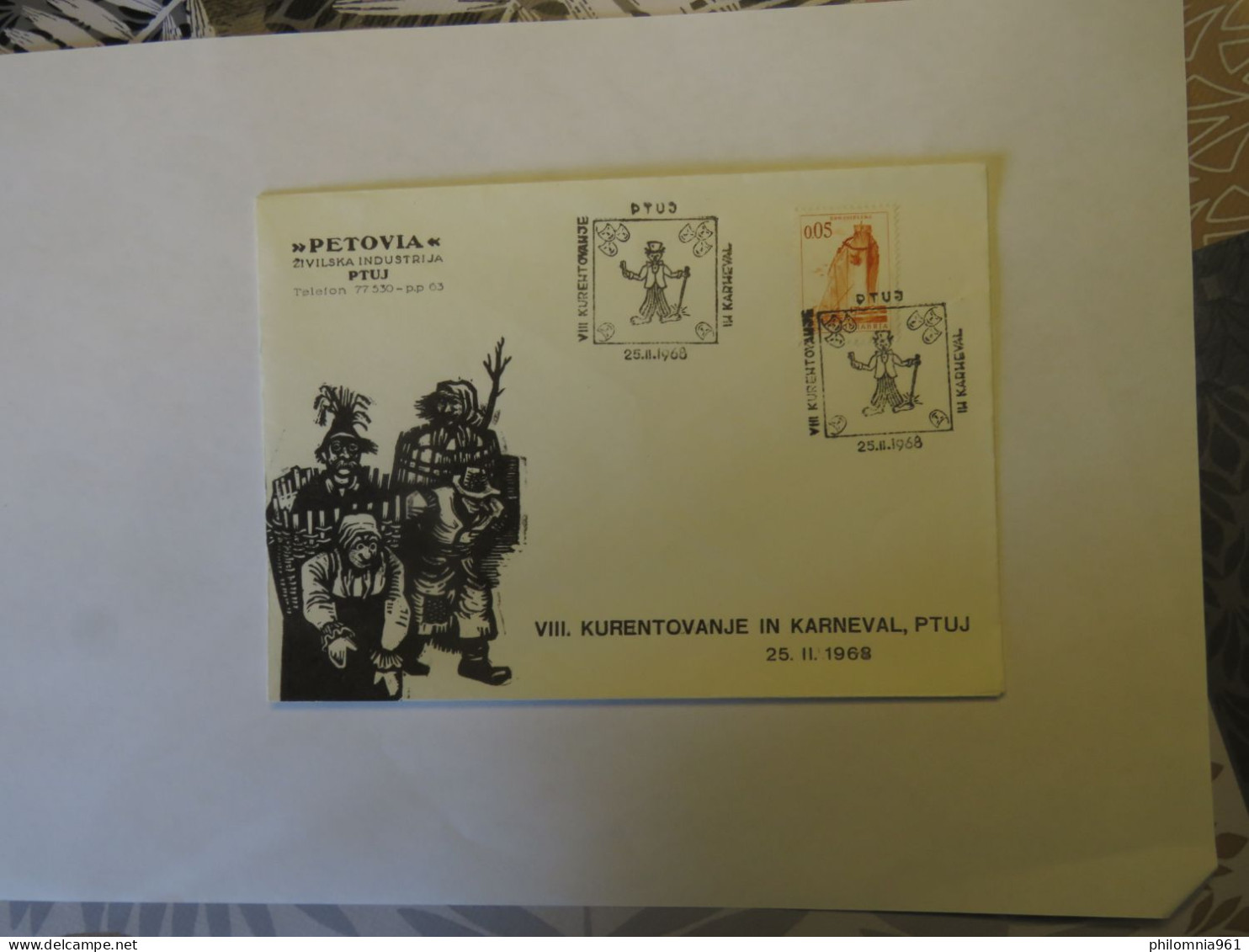 YUGOSLAVIA  VIII. KURENTOVANJE IN KARNEVAL, PTUJ 25. 11. 1963   FDC 1968 - Other & Unclassified