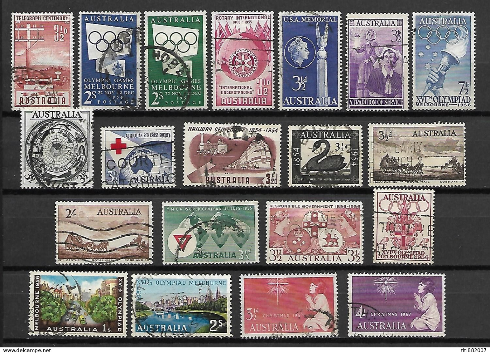 AUSTRALIE   -  1954 / 57 .  L O T  -  20  Val. Oblitérés . - Used Stamps