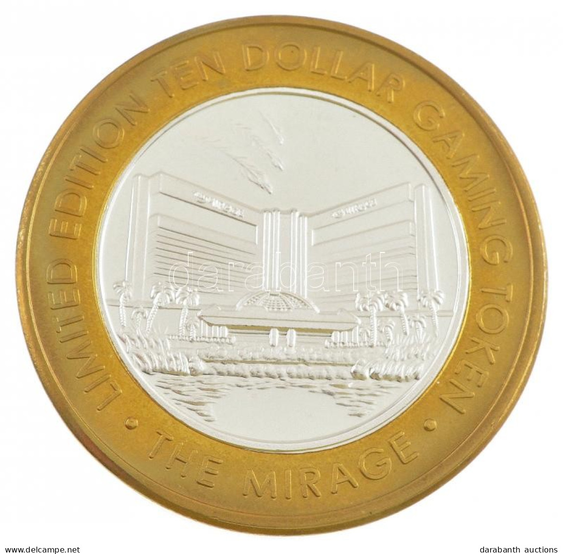Amerikai Egyesült Államok / Las Vegas 2000. 10$ "Millennium" Ag Kaszinózseton Sárgaréz Gyűrűben (br.37,66g/0.999/43mm) T - Non Classés